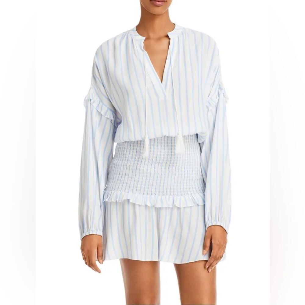 Aqua Womens Striped Smocked Party Mini Dress NEW NWT